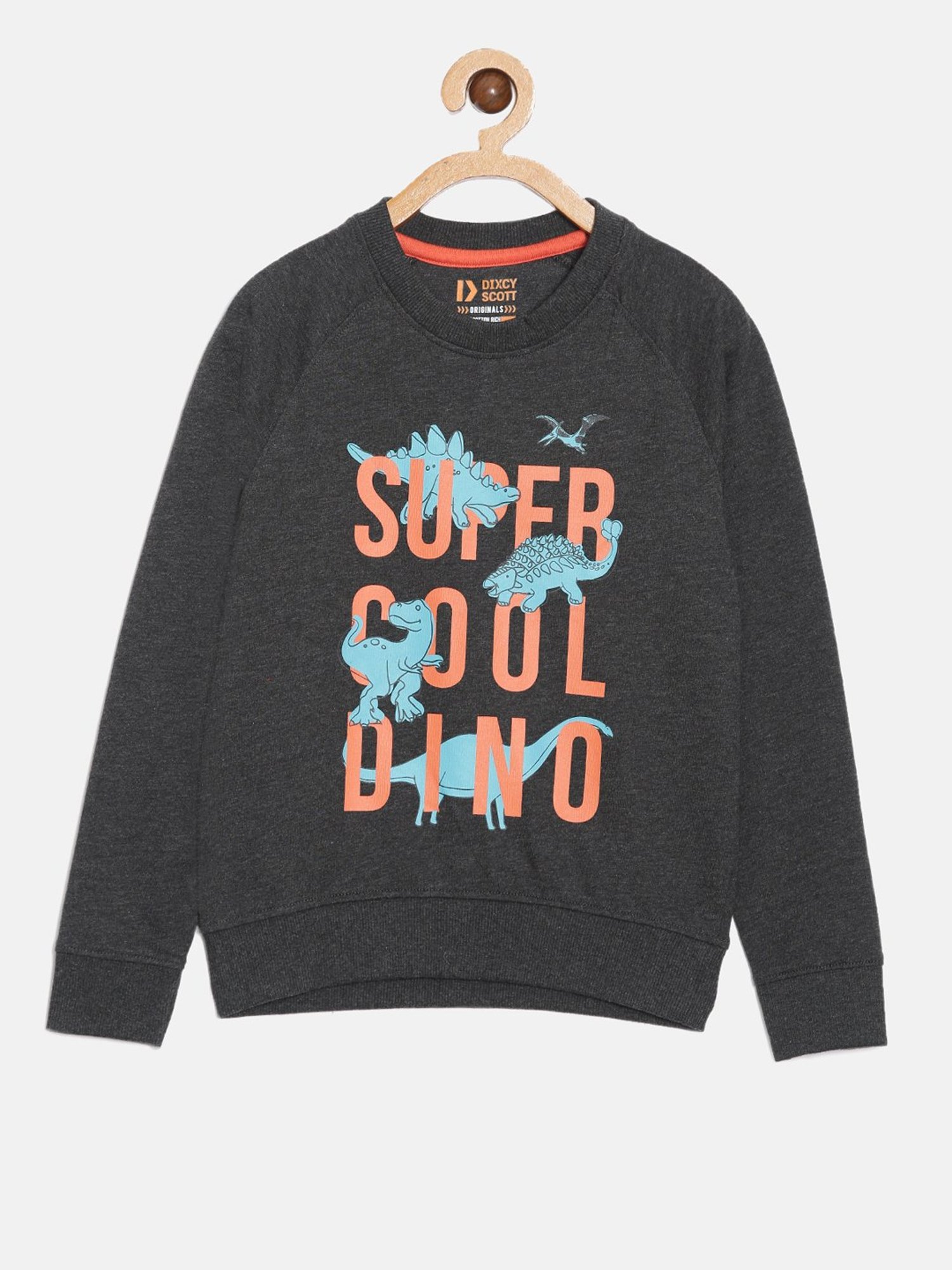 Dixcy Scott Originals Kids Grey Printed Full Sleeves Sweatshirt