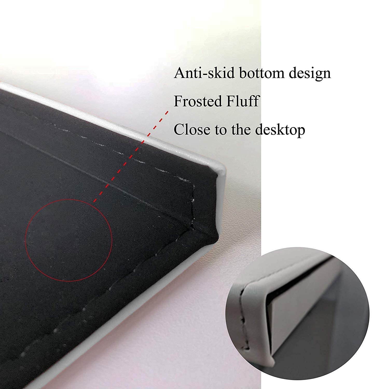 Non-Slip 35.4"x 18.9" Soft Leather Surface Office Desk Mouse Mat Pad with Full Grip Fixation Lip Table Blotter Protector(Gray)