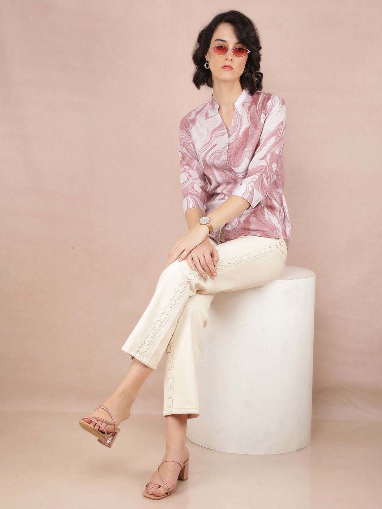 Crimsoune Club Pink Printed Shirt