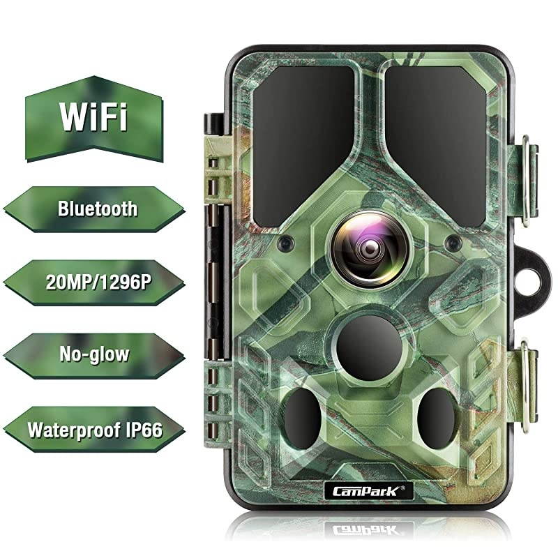 WiFi Bluetooth Trail Camera 20MP 1296P with 940nm IR LEDs Night Vision Motion Activated IP66 Waterproof for Wildlife Monitoring