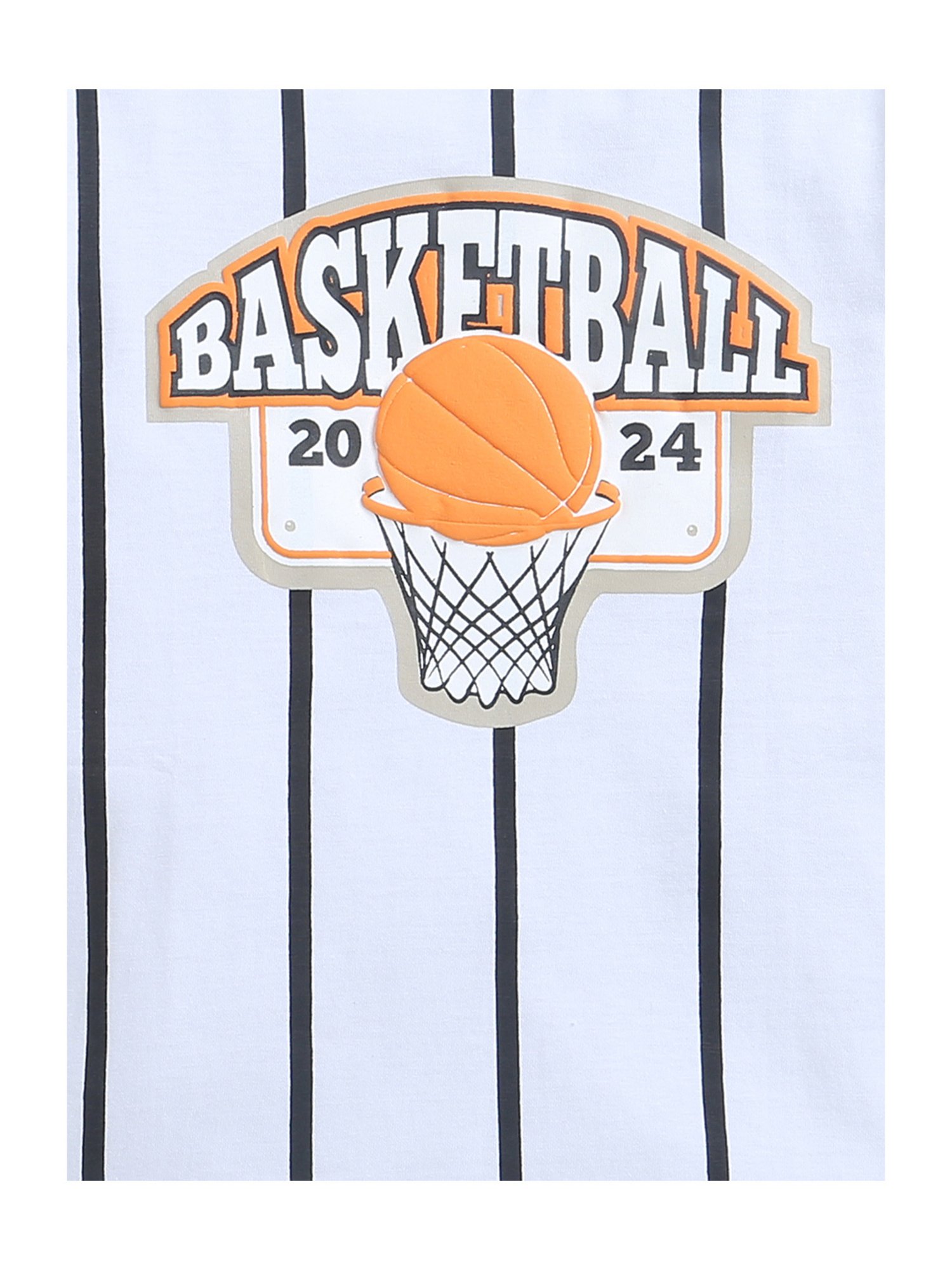 Bumzee Kids White Striped T-Shirt