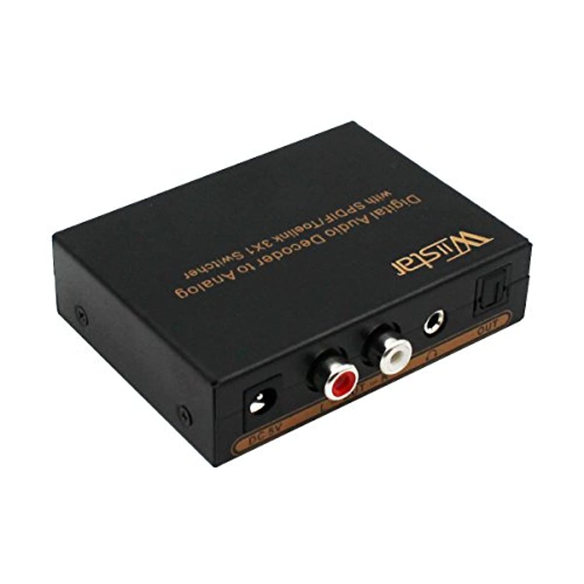 Wiistar Toslink Switch 3x1 Digital Optical Audio Switch 3x1 with Analog RCA and 3.5mm Support 5.1CH 5.1CH/ LPCM2.0/ DTS
