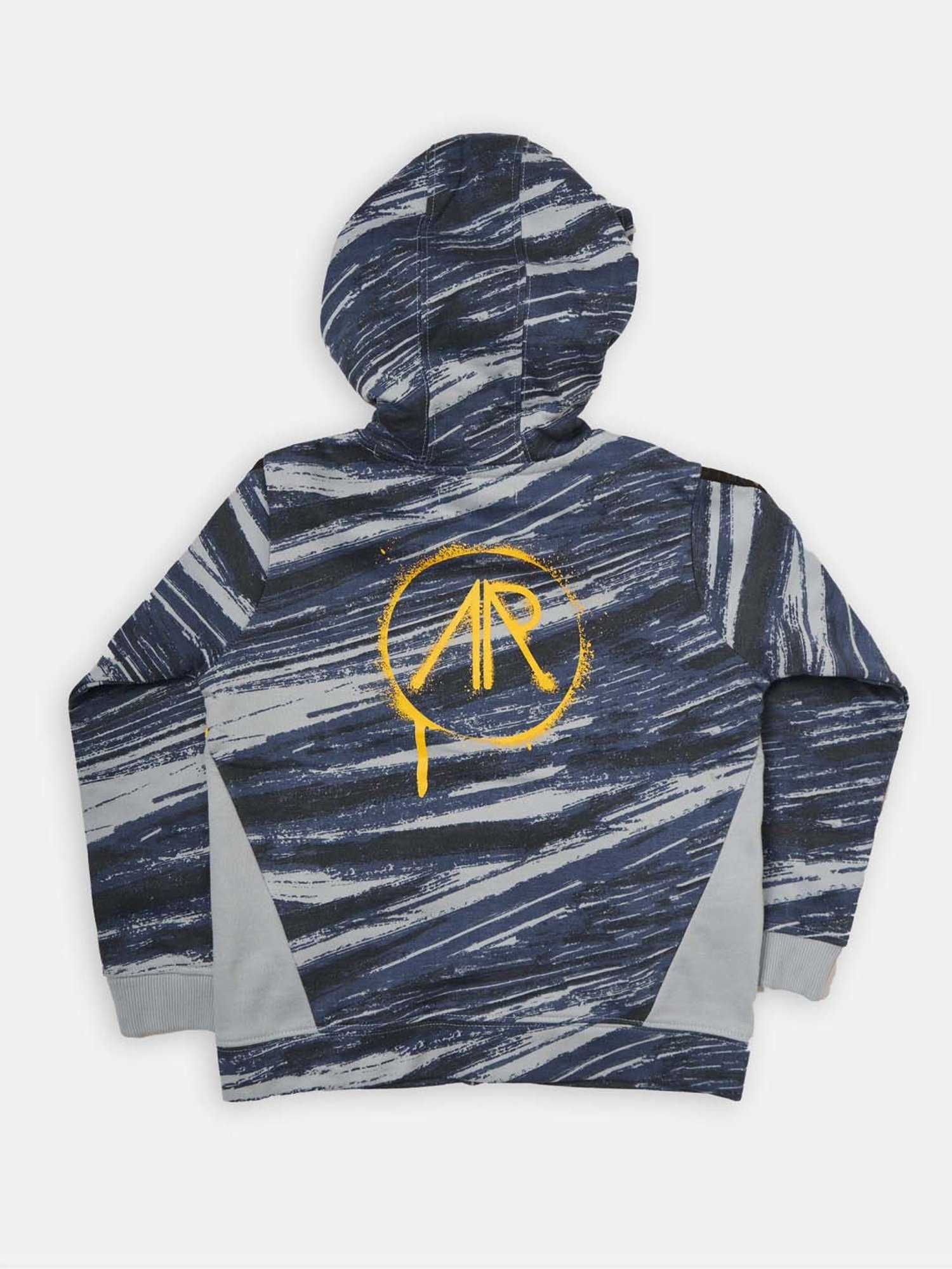 Angel & Rocket Kids Blue & White Cotton Printed Full Sleeves Hoodie