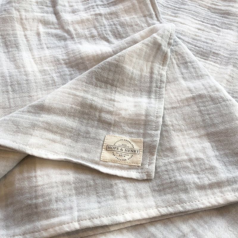 Hope & Henry Layette Baby Boutique Organic Cotton Muslin Swaddle Blanket 3-Pack Set