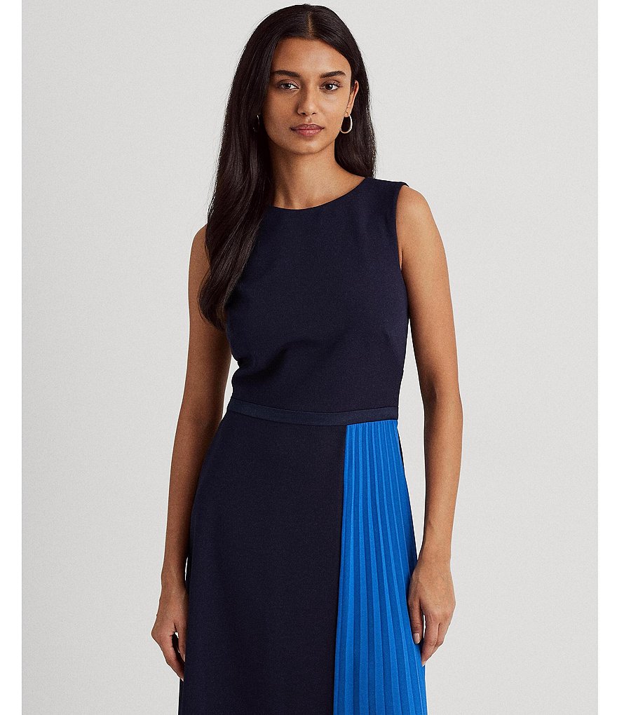 Vince Camuto Halter Bow Neck Sleeveless Midi Dress with Side Seam Pockets