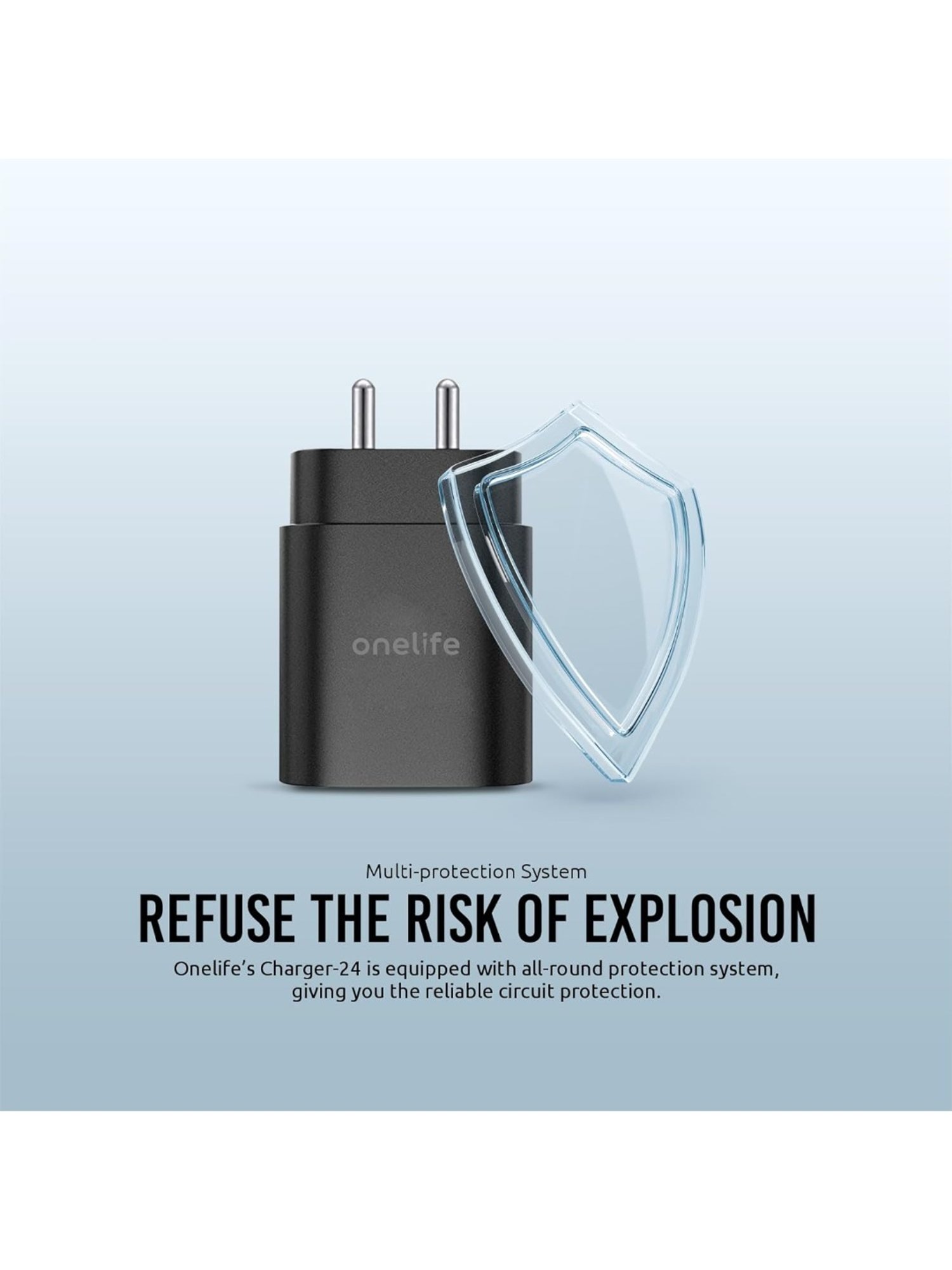 One Life 25W PD Singe Port Fast Wall Charger with Multi-Layer Protection (Black)