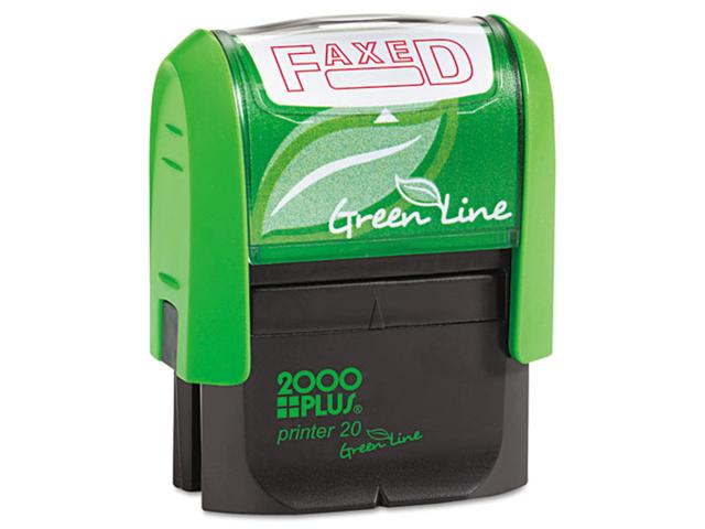 2000 PLUS Green Line 035349 2000 PLUS Green Line Message Stamp, Faxed, 1 1/2 x 9/16, Red