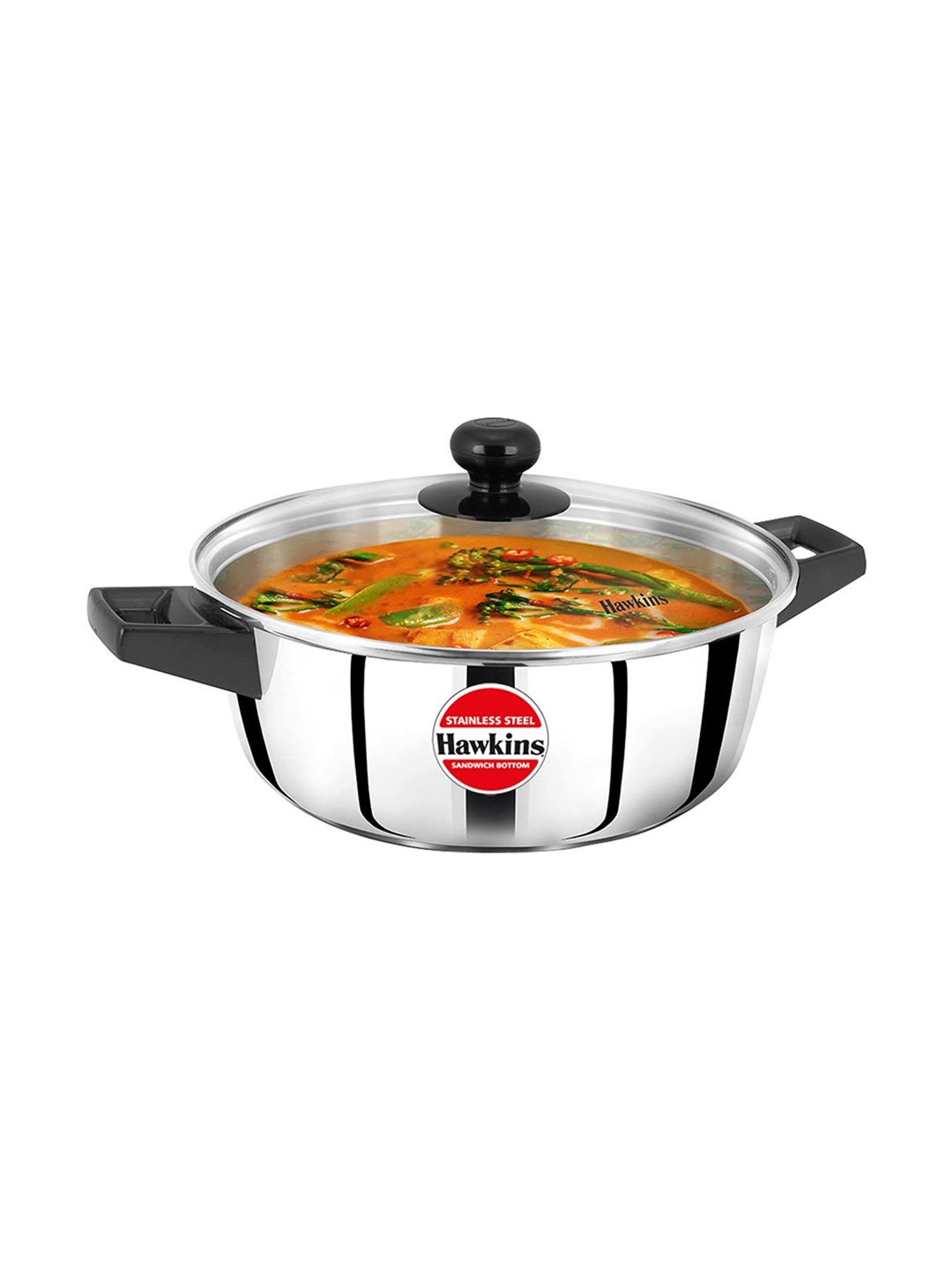 FnS Elantra Silver Stainless Steel Casserole With Lid (0.9 L)