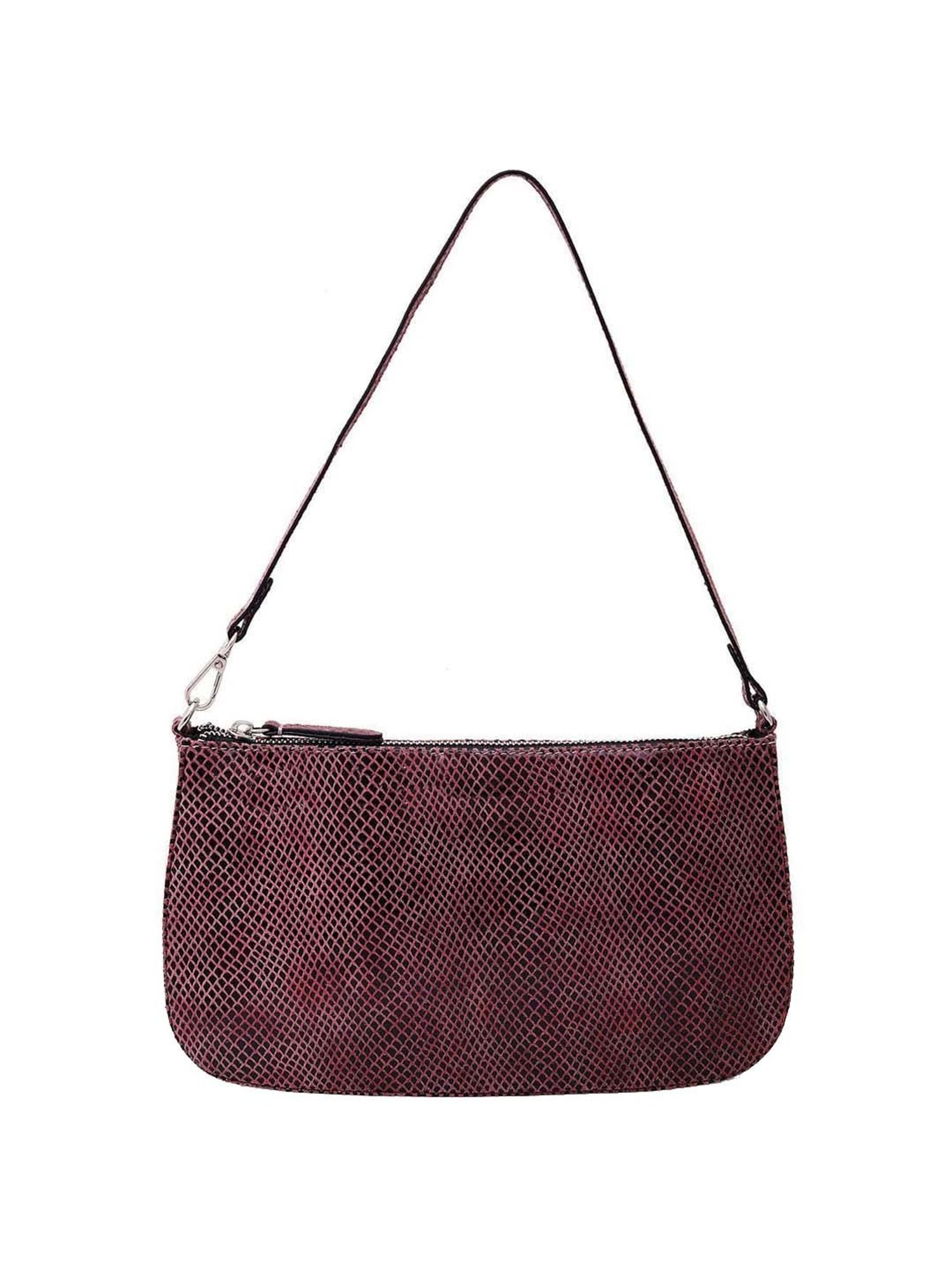 BELWABA Maroon Textured Small Shoulder Bag