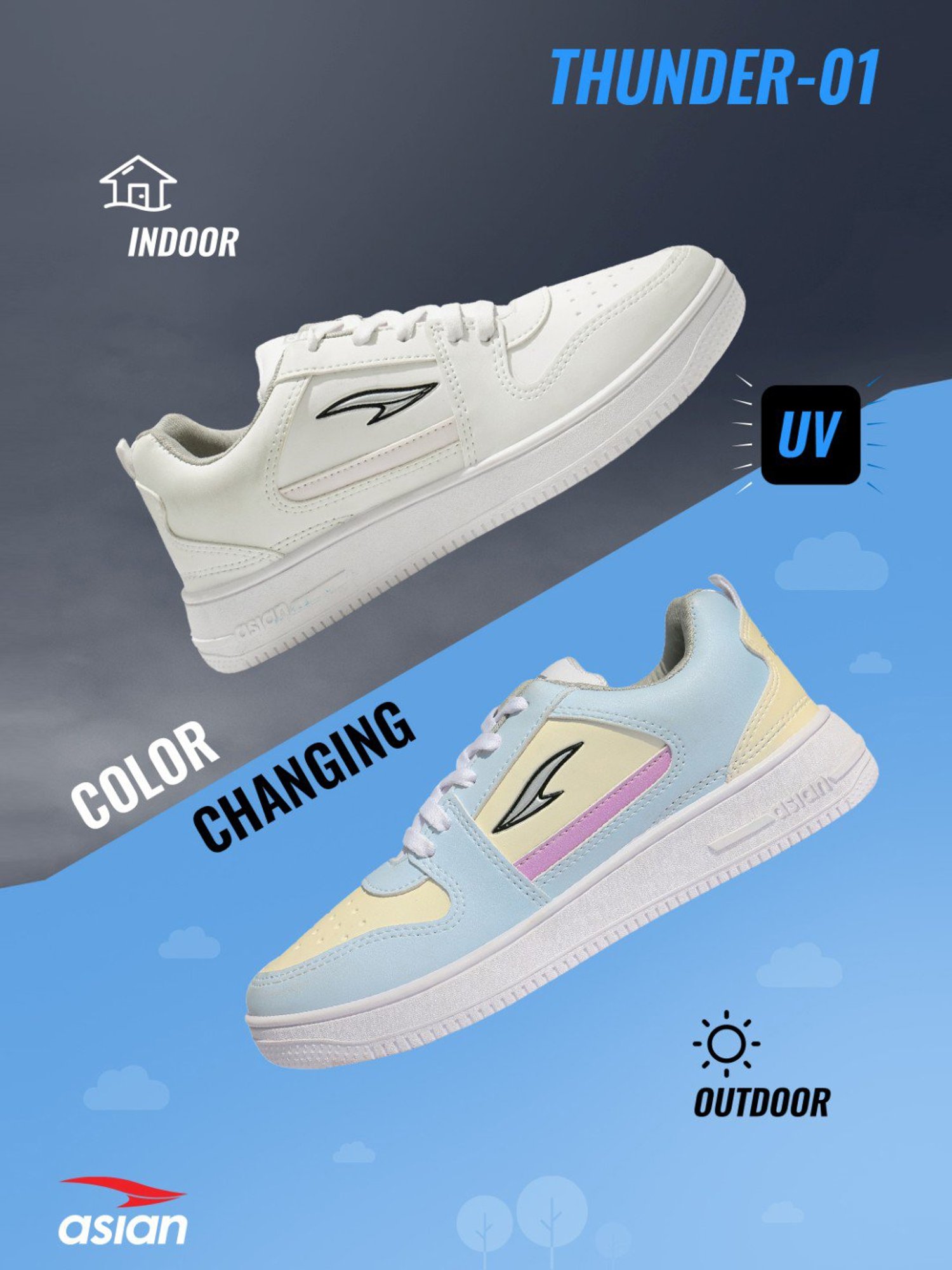 Asian Men's White Casual Sneakers