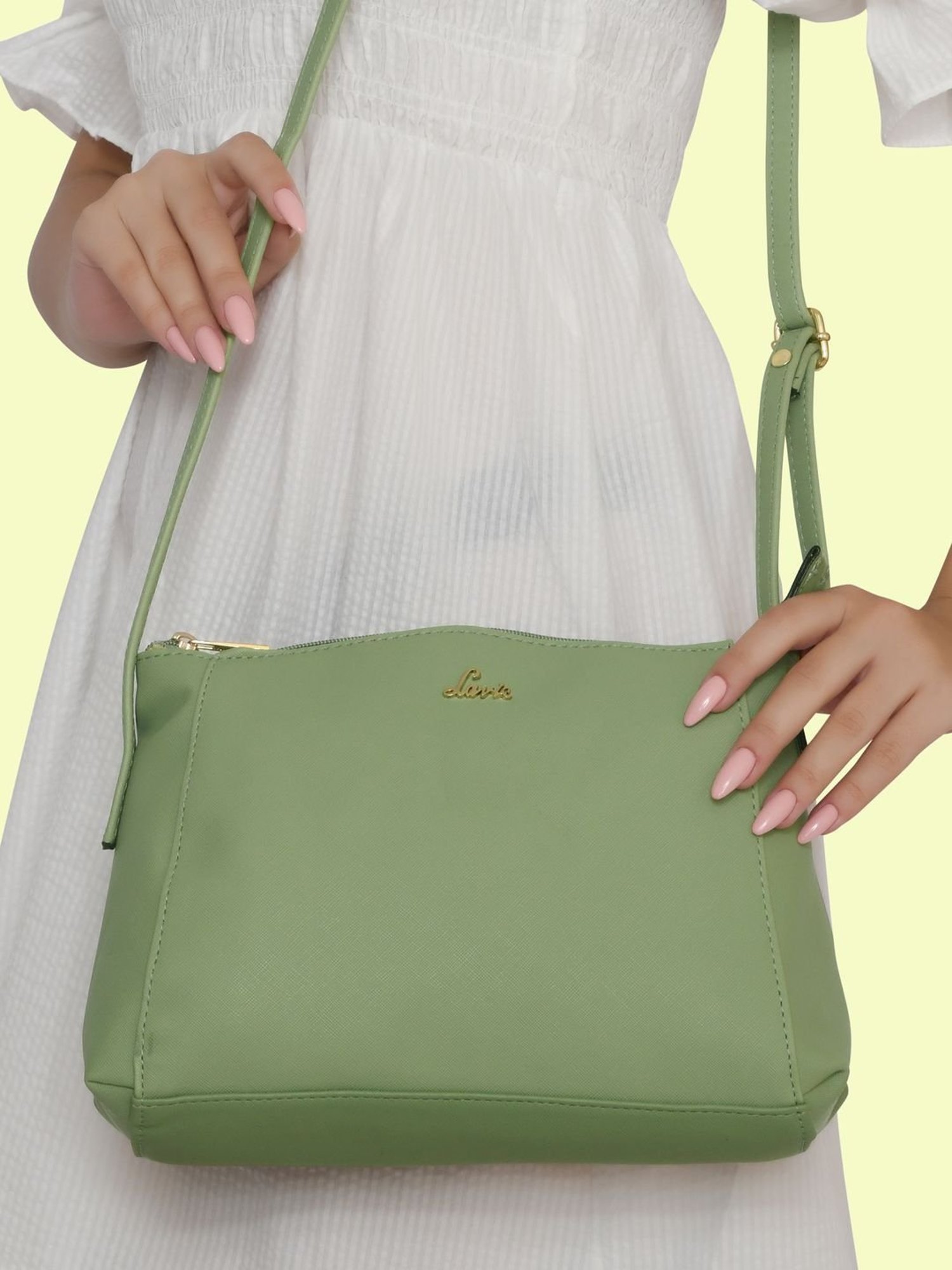 Lavie Denali Mint Blue Solid Sling Handbag