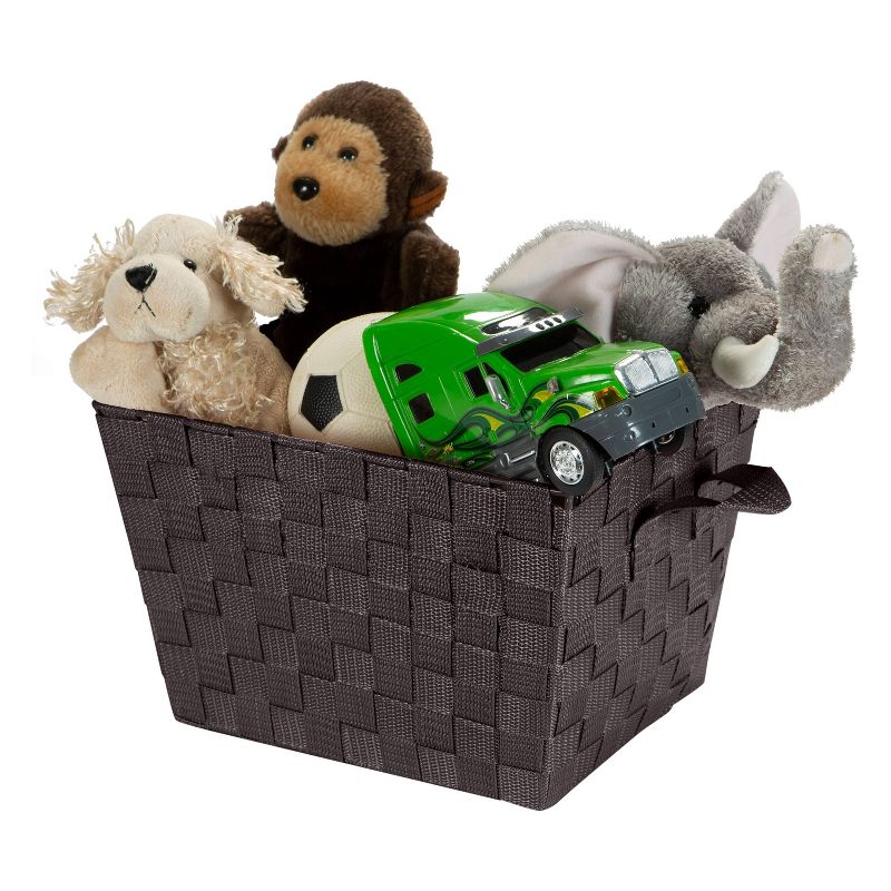 Simplify Small 10" Woven Storage Bin Brown