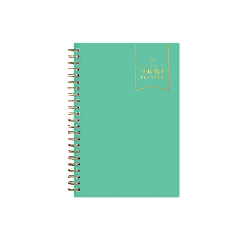 2021 Planner 5" x 8" Plastic Weekly/Monthly Wirebound Jade - Day Designer