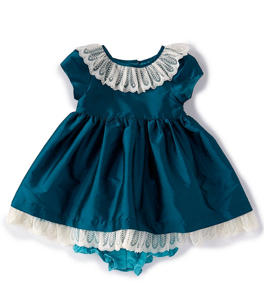 Laura Ashley Baby Girls 12-24 Months Lace-Trimmed Taffeta Fit-And-Flare Dress