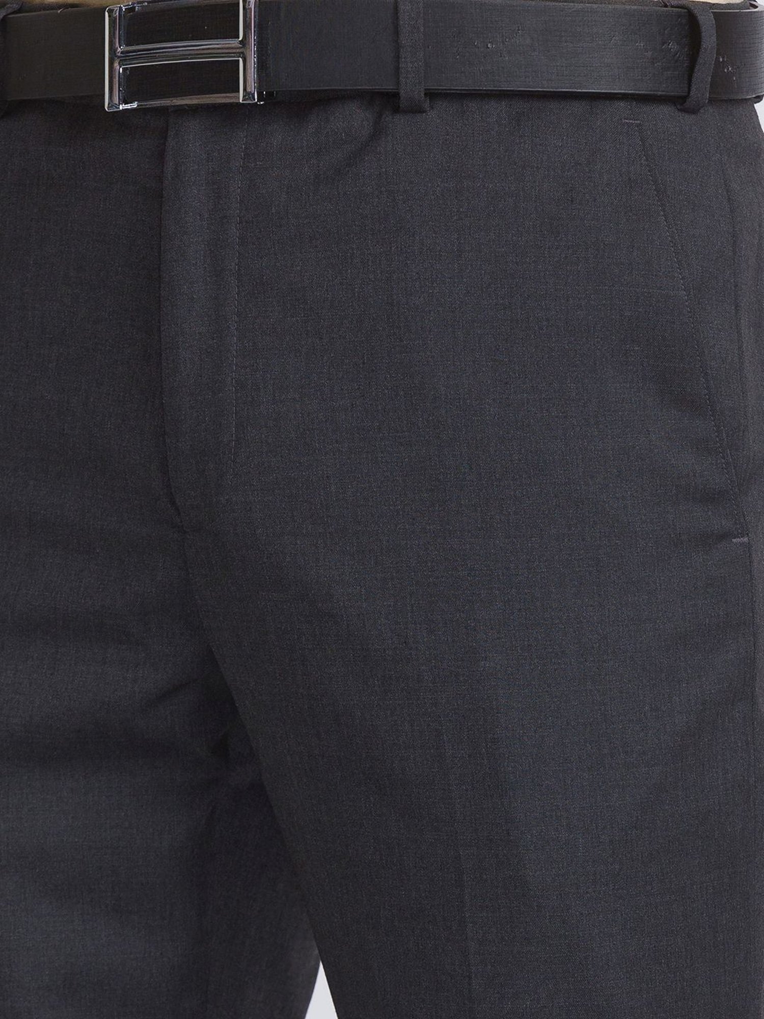 Raymond Grey Regular Fit Trousers