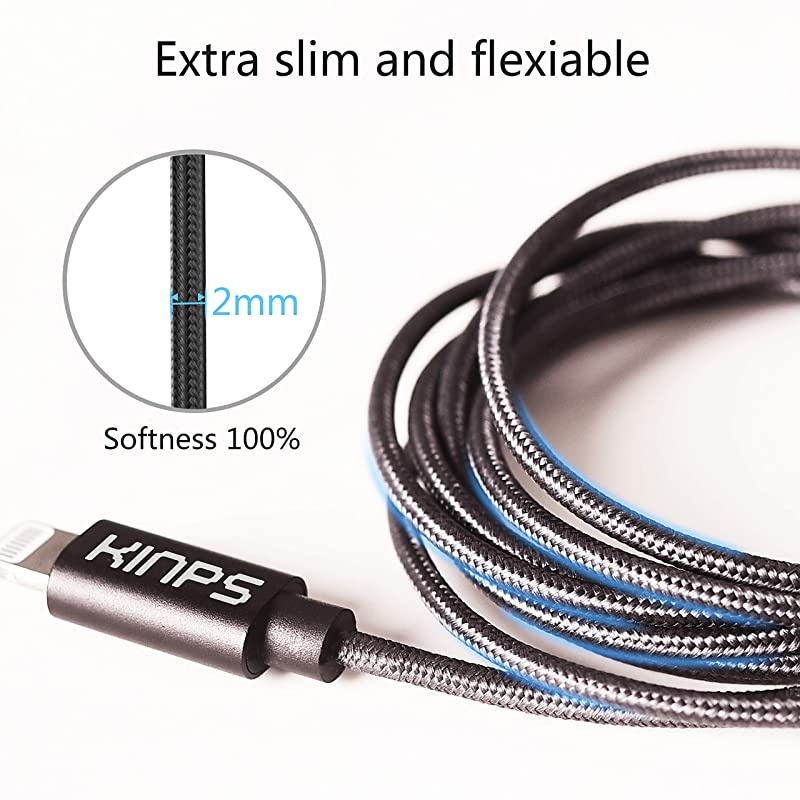 Apple MFI Certified Lightning to 35mm Male Aux Cable 4FT12M Nylon Braided Audio Cord Compatible with iPhone XsXRX8 Plus87 Plus7 Car Stereo Home Stereo and More Black1 Pack