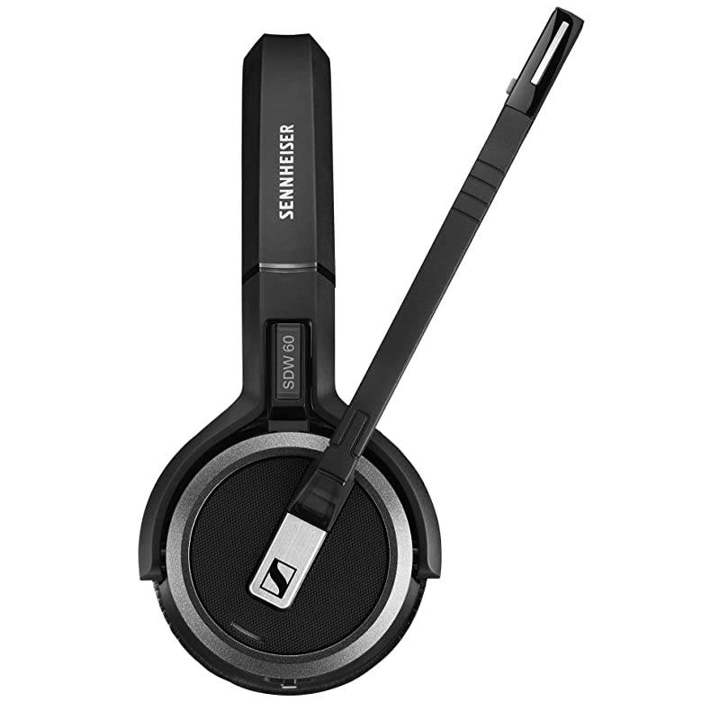 SDW 5063 506588 DoubleSided Binaural Wireless DECT Headset for PCSoftphone Connection Dual Microphone Ultra Noise Cancelling Black