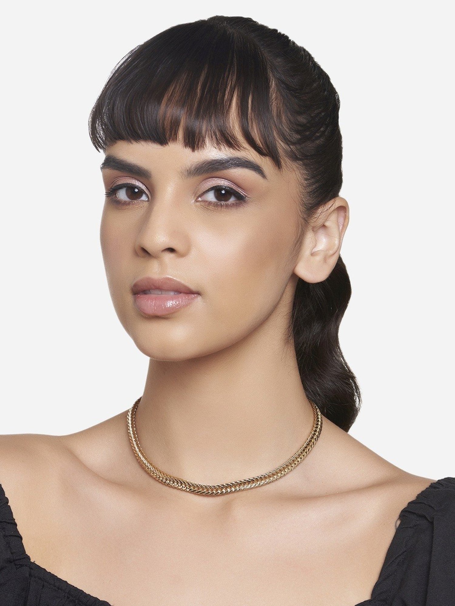Accessorize London Gold Weaved Chain Necklace