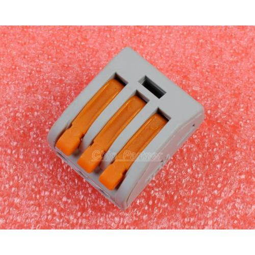 5pcs WAGO - spring lever push fit reuseable cable 3 wire Brand New