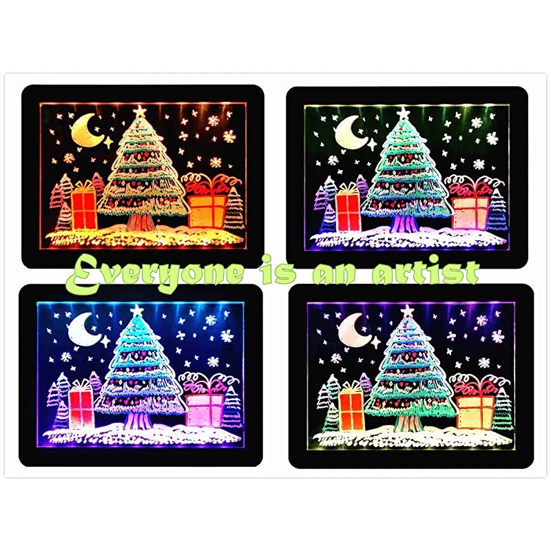 LED Message Writing Board Neon Glow Drawing Board Sparkle Illuminated Flashing Erasable Neon Effect Acrylic Kids Colorful Doodle Pad For ShopSchoolBarDecorationPromotionCafe