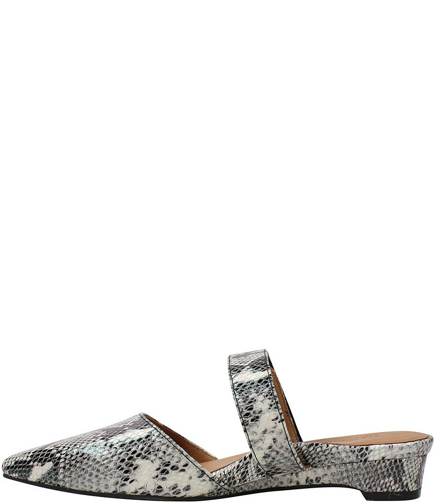 L'Amour Des Pieds Baruk Snake Print Leather Mules
