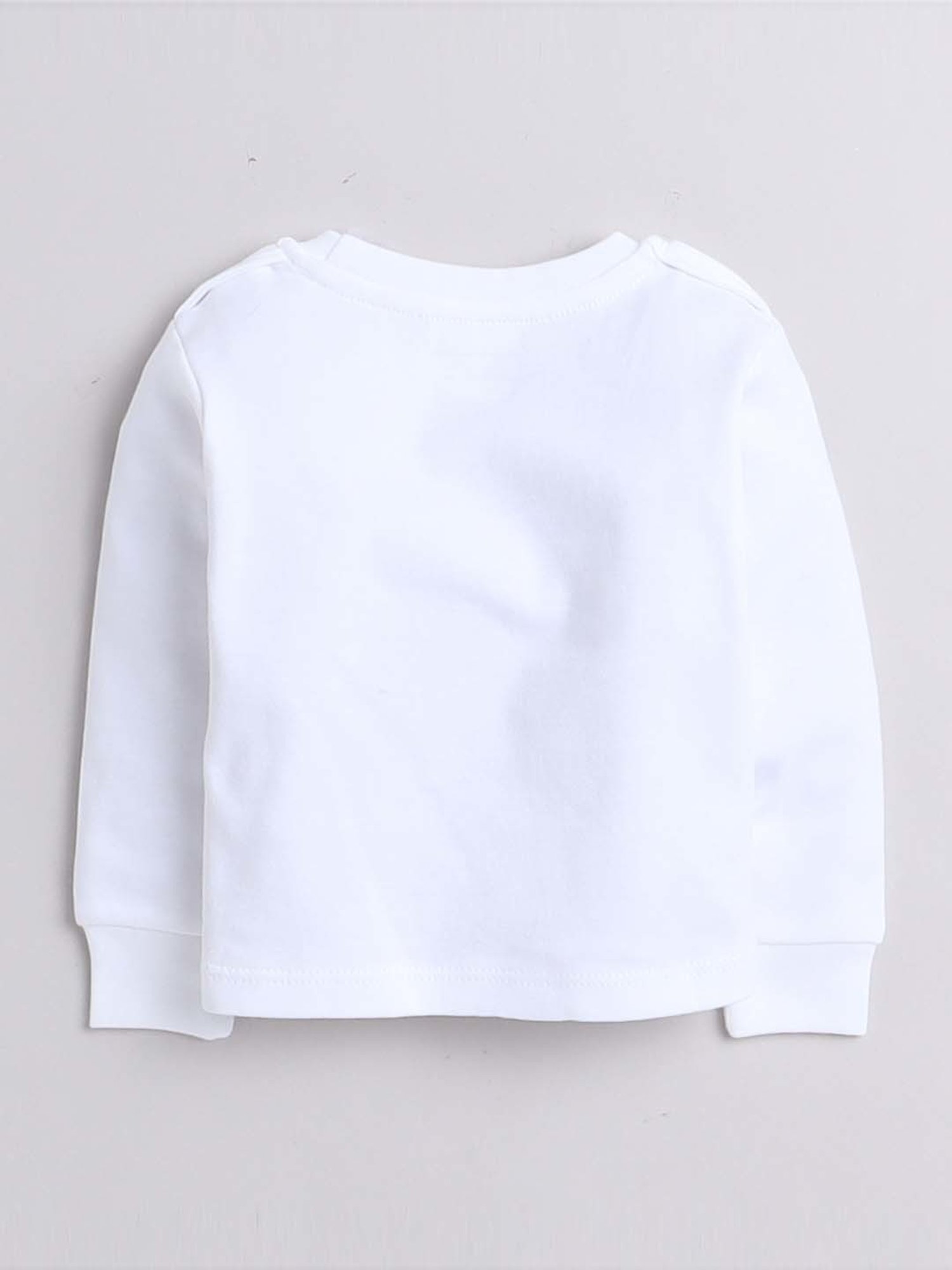 Bumzee Kids Sky Blue & White Cotton Printed Full Sleeves T-Shirt Set