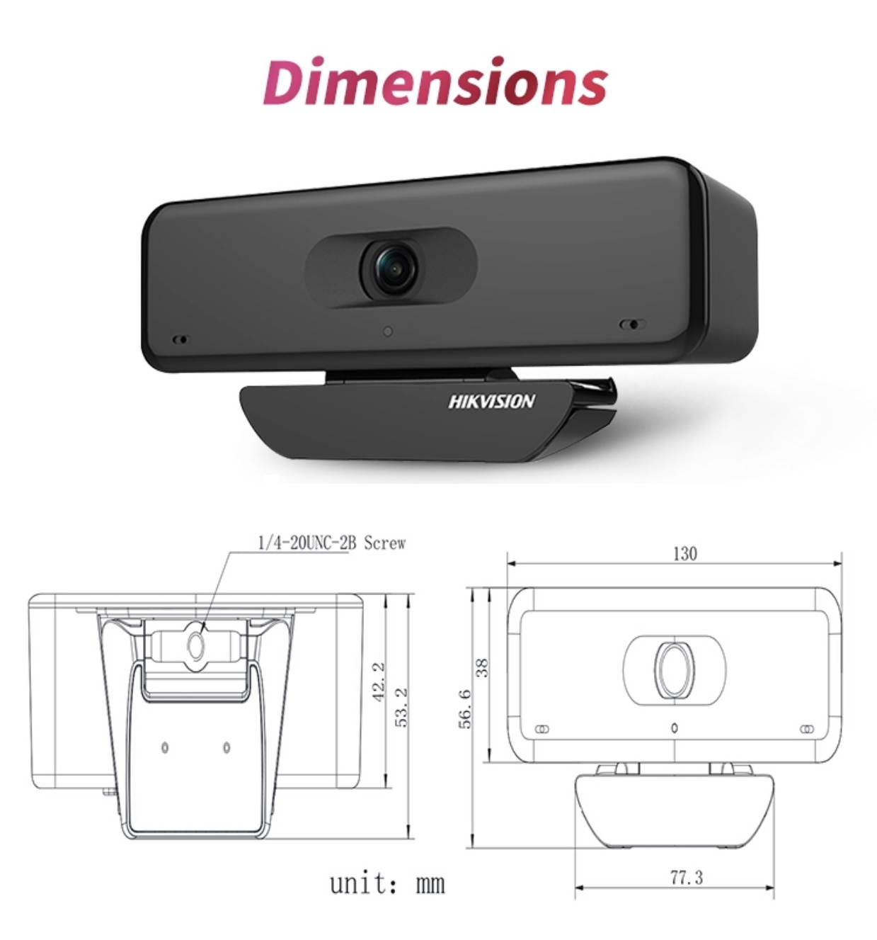 Hikvision 4K 3264*2448 Webcam for PC, Full HD Computer Camera, External USB Video Vonference Webcam with Microphone, HD Wide-angle Anchor live Webcam 8 Million Pixel High-end 4K