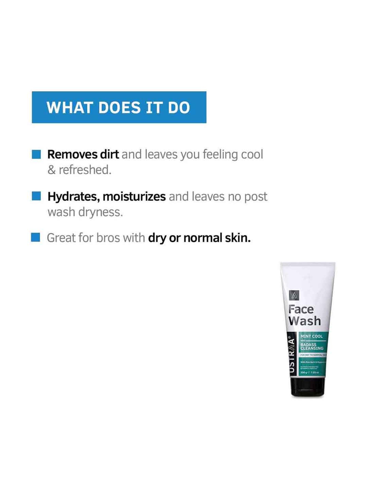 Ustraa Night Cream - De-tan and Anti-aging - 50 gm & Face Wash For Dry Skin - 200 gm