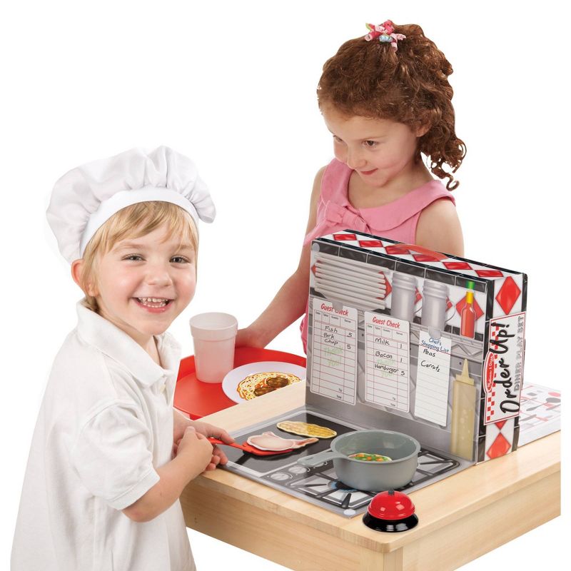 Melissa & Doug Order Up! Diner Play Set with Play Food (53pc) - Be Cook, Server, or Customer