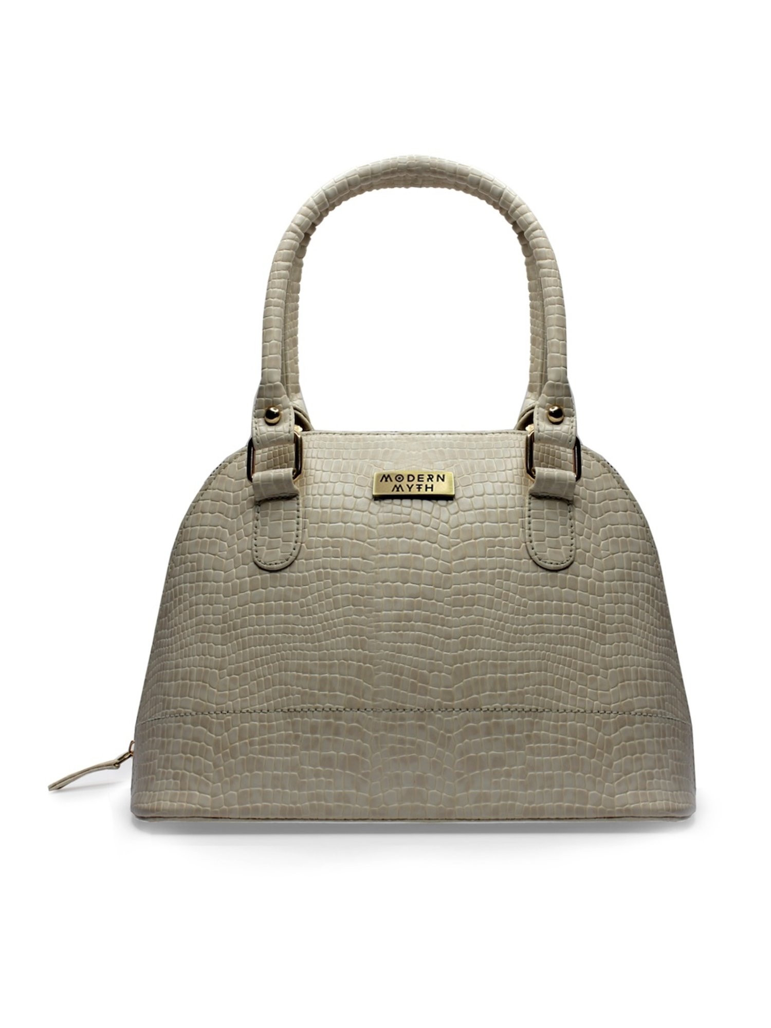 Modern Myth Beige Textured Medium Handbag