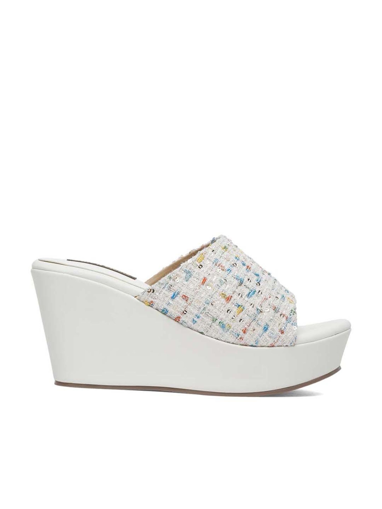 Flat N Heels Women's White Casual Wedges