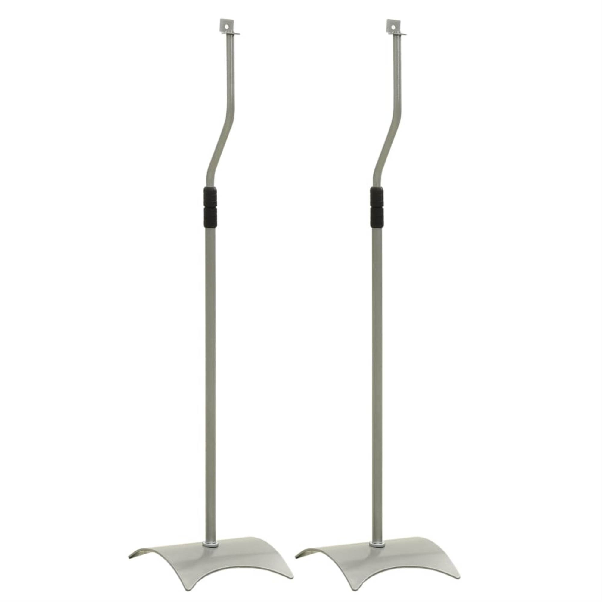 vidaXL Universal Speaker Stand Silver 2 pcs