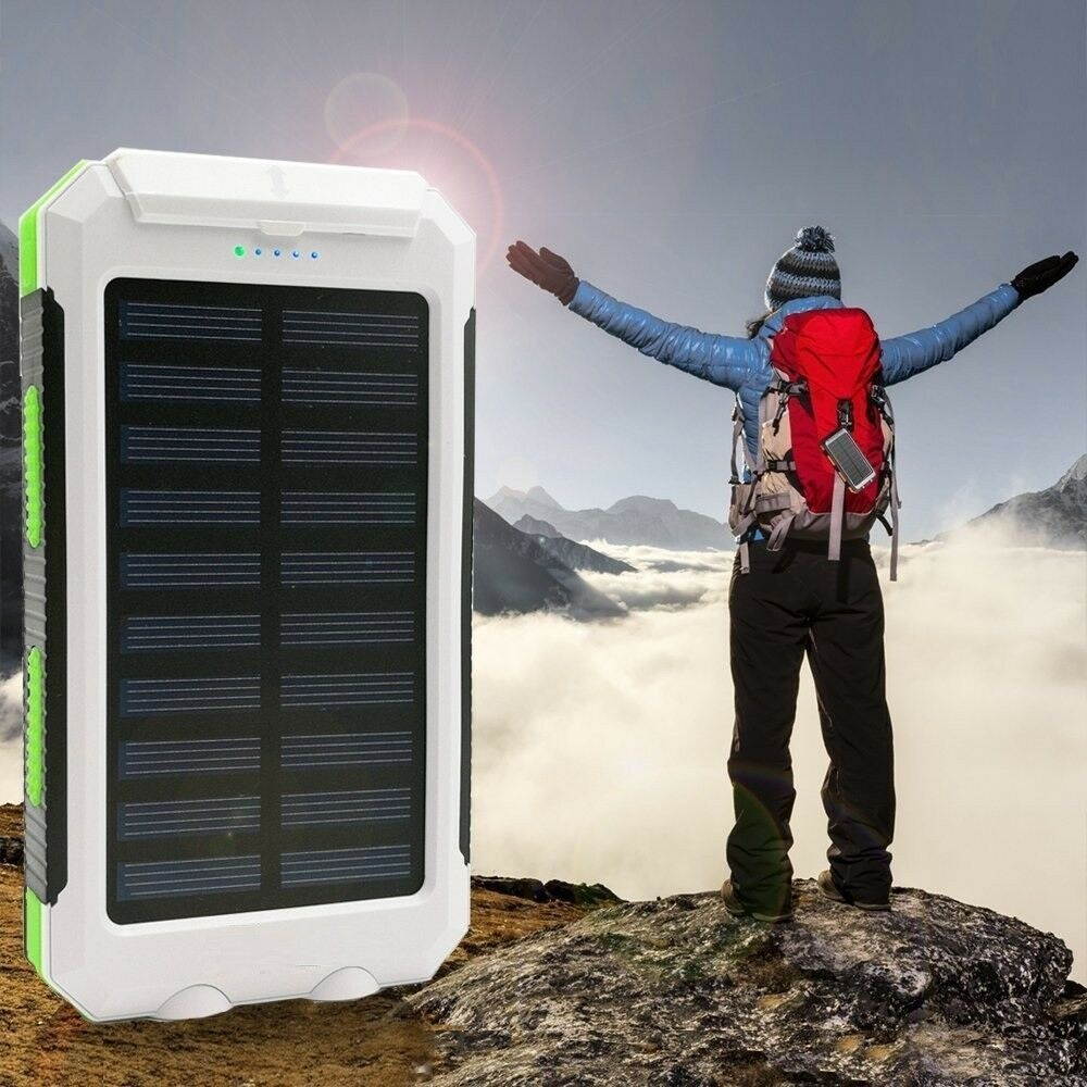 9000000mAh Waterproof 2 USB Portable Solar Battery Charger Solar Power Bank WTG