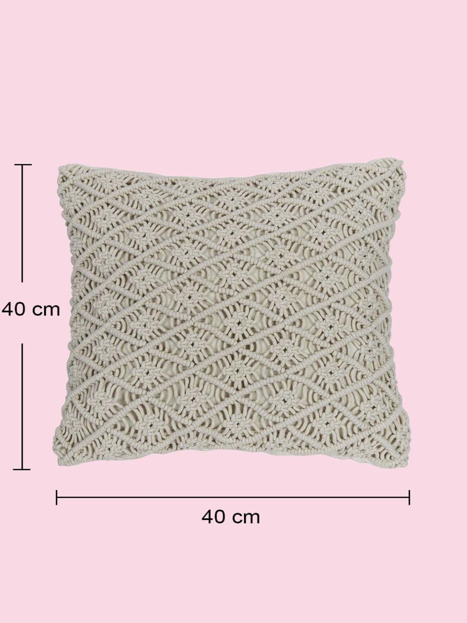 Living Scapes by Pantaloons Ivory Cotton Cushion Cover