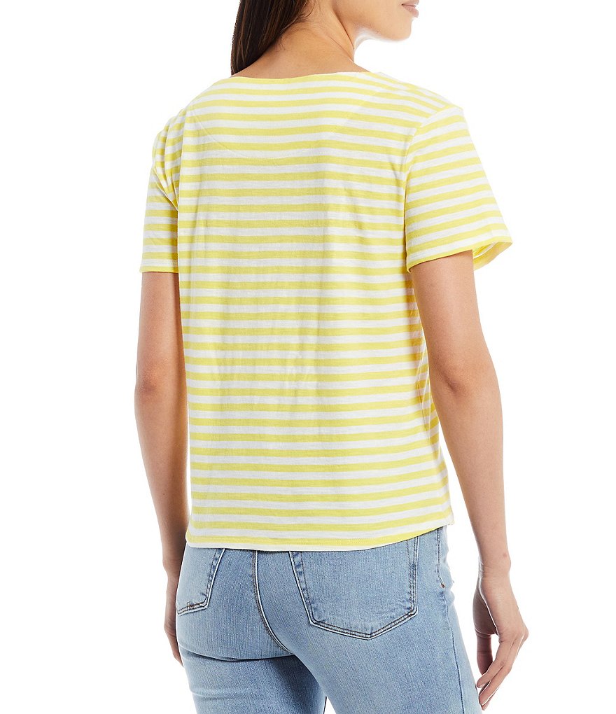 A Loves A Bateau Neck Short Sleeve Stripe Tee