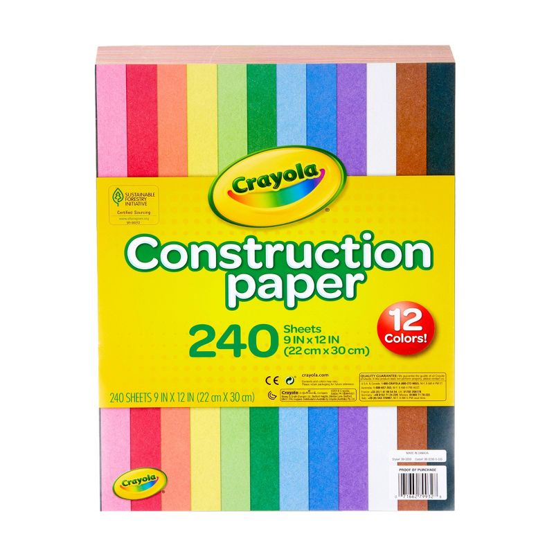 Crayola 240 Sheets Construction Paper - 12 Assorted Colors