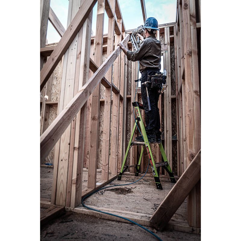 Little Giant Ladder Systems 4' ANSI type IAA 375 lb fiberglass Stepladder with Ground Cue Apple Green