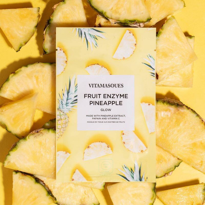 Vitamasques Fruit Enzyme Pineapple Sheet Mask - 0.71 fl oz