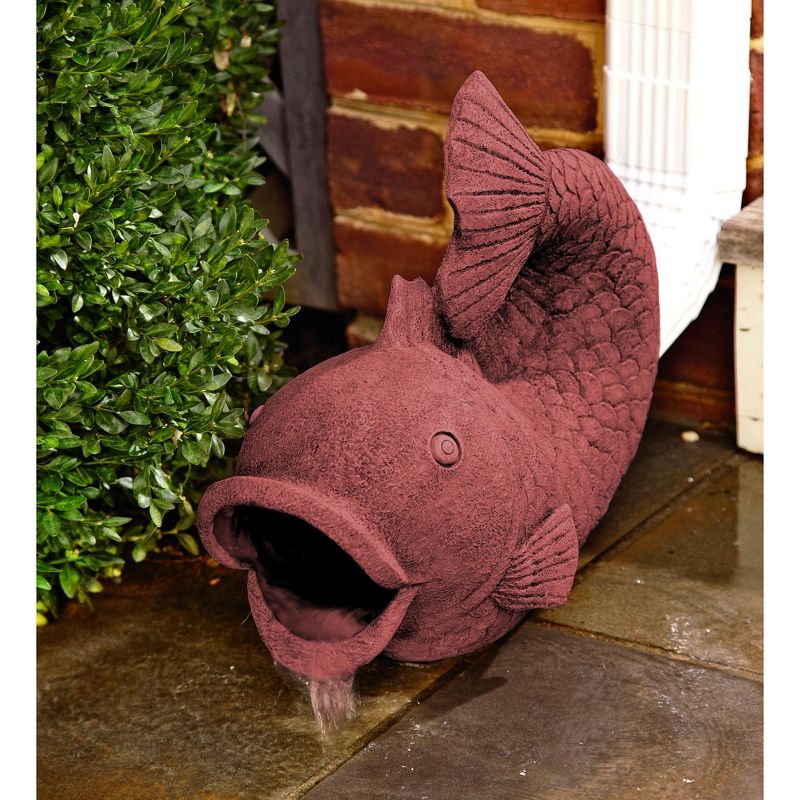 Wind & Weather Terra Cotta Colored Fish Decorative Downspout - Terra Cotta