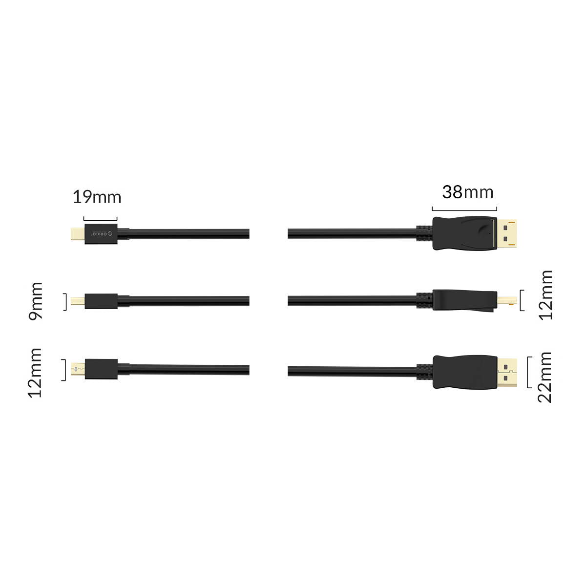 Orico Mini DisplayPort to DisplayPort Cable 4K (Mini DP to DP) Male to Male 5 Feet Support with Thunderbolt Port  for PC/Laptop/DVD