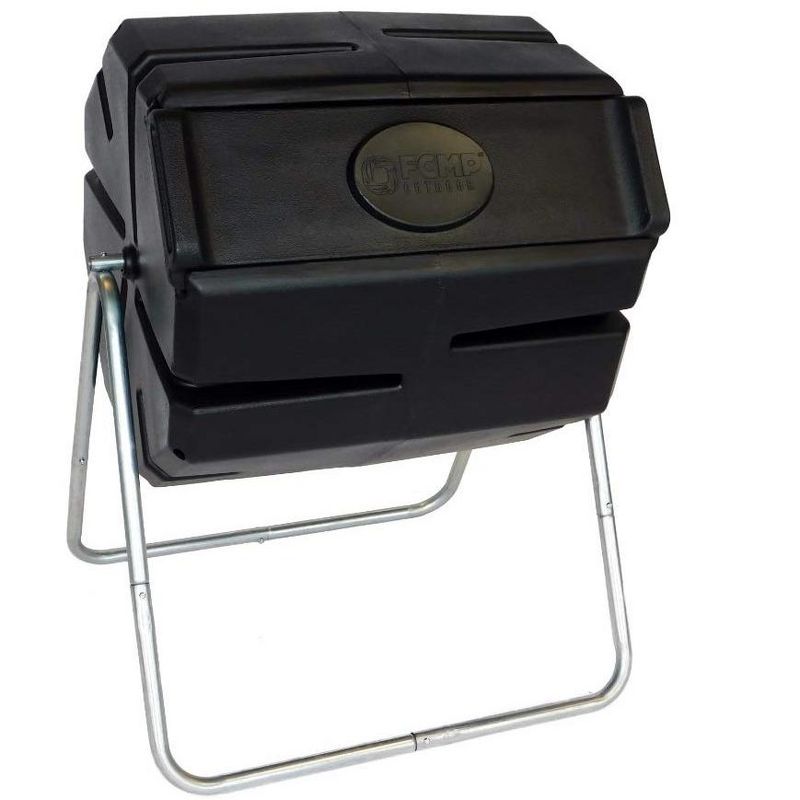 FCMP Outdoor Portable 37 Gallon 1 Piece Tumbling Composter Bin for Soil