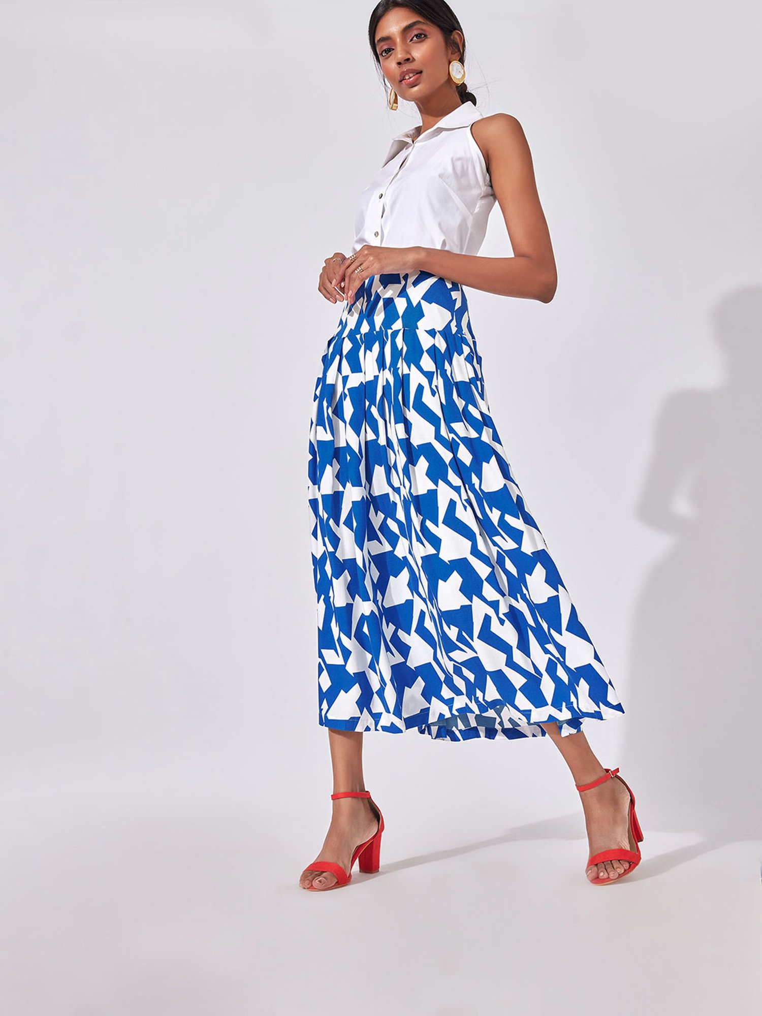Belle Fille White Floral Print Skirt