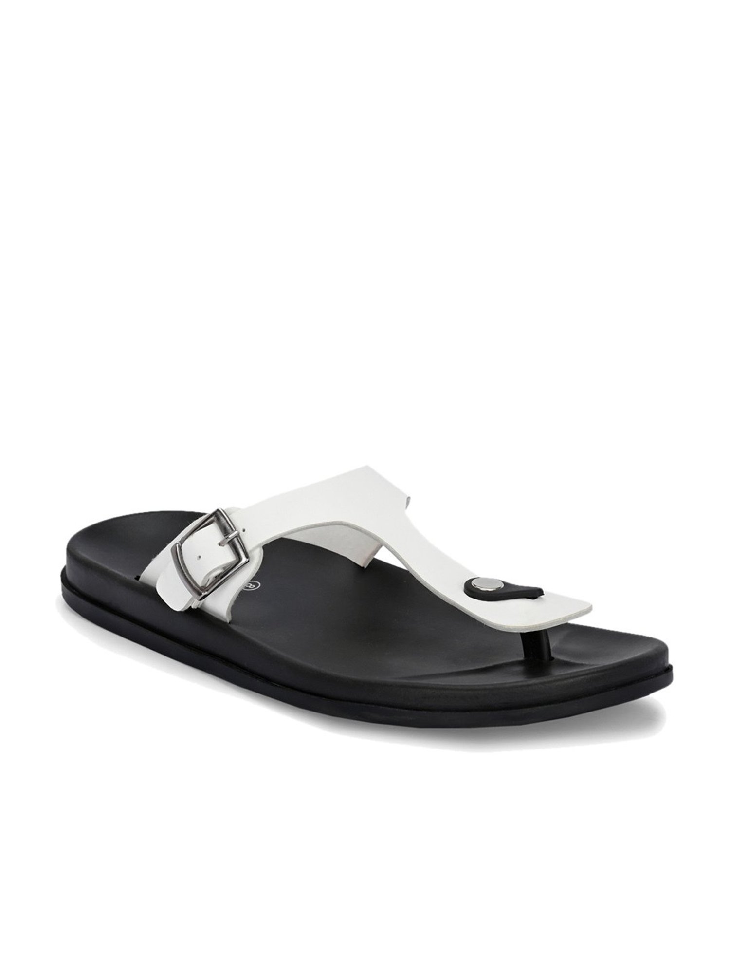 Hoversole Men's White T-Strap Sandals
