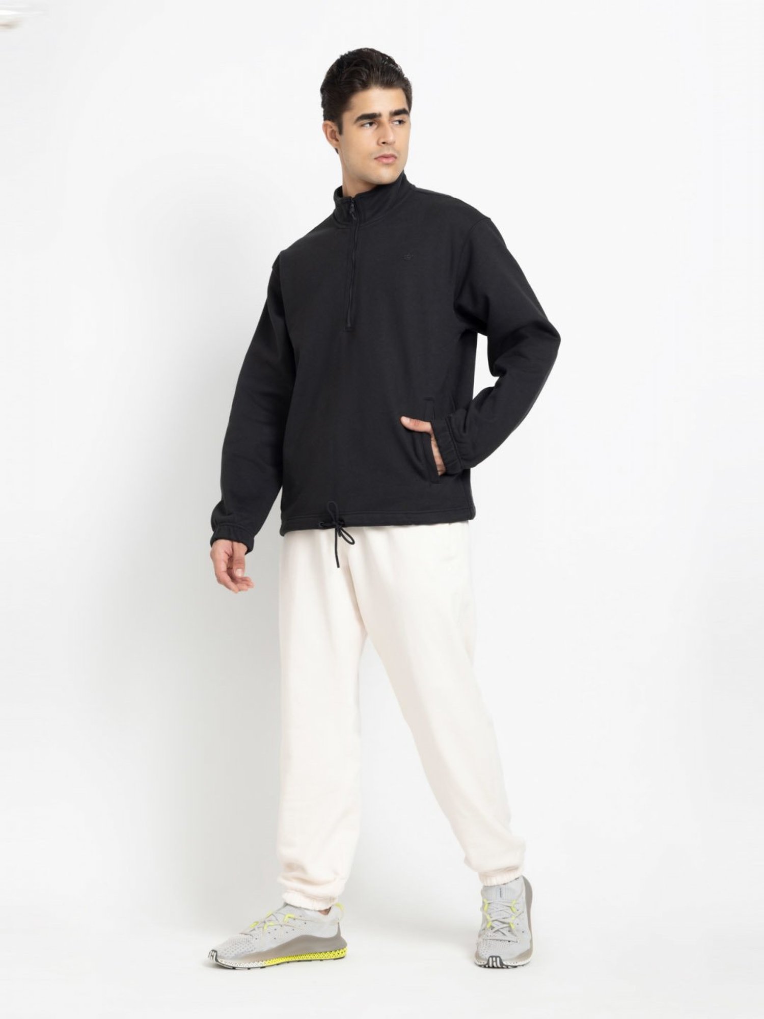 Adidas Originals Black Cotton Regular Fit Sweatshirt