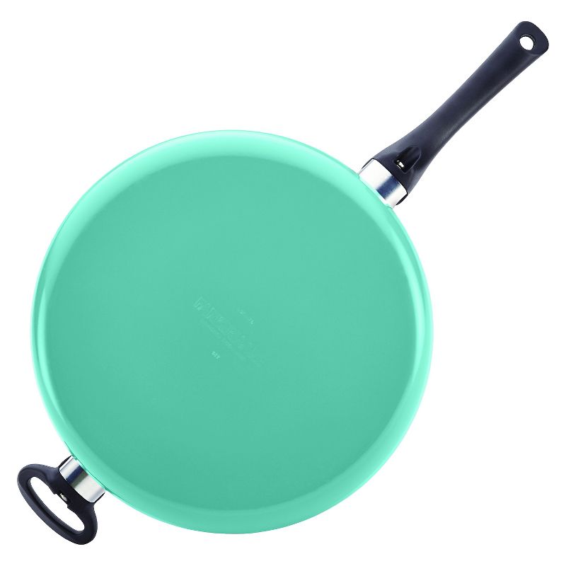 Farberware PURECOOK Ceramic Nonstick Cookware 5Qt Covered Jumbo Cooker with Helper Handle - Aqua