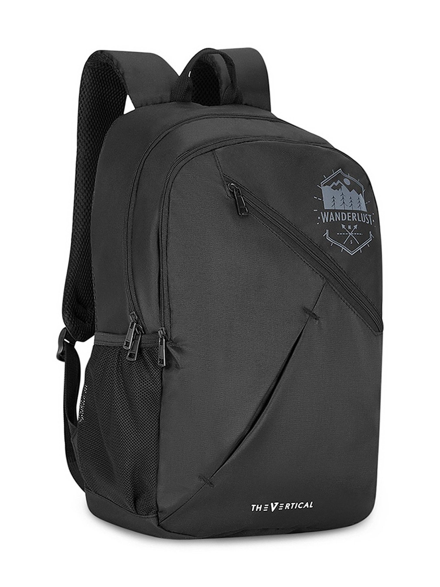 The Vertical Wanderlust Seth Black Textured Medium Backpack