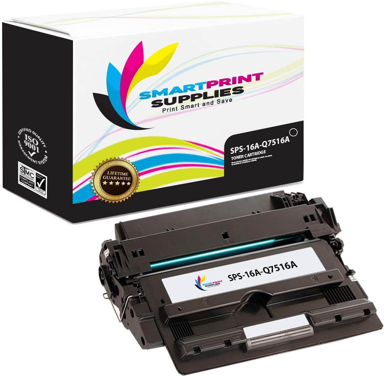 Smart Print Supplies Compatible 16A Q7516A Black Toner Cartridge Replacement for HP Laserjet 5200 Printers (12,000 Pages) - 2 Pack