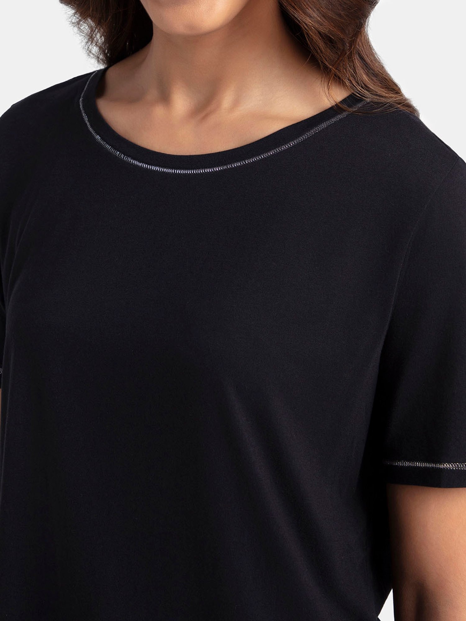 Jockey RX80 Women's Micro Modal Cotton Short Sleeve T-Shirt and Printed Shorts Set