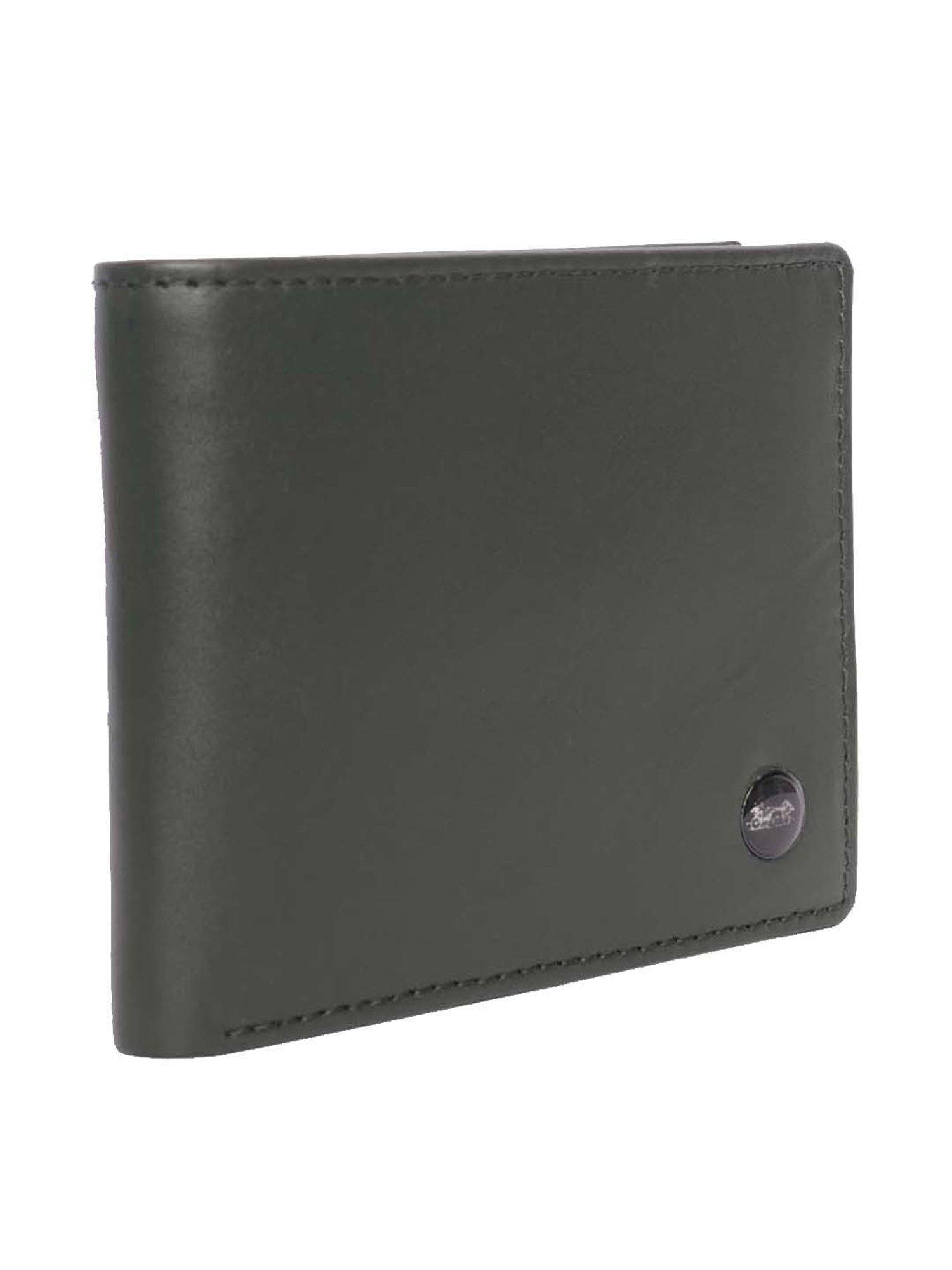 BELWABA Olive Casual Leather Bi-Fold Wallet for Men
