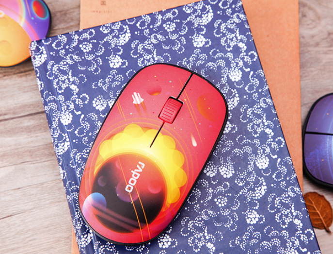 Rapoo M200  Ergonomic Design, Ultra-thin and Portable Colorful Exterior 2.4GHz Wireless Quiet Clicking Mouse For Office And Game - Blue